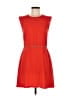 Sandro 100% Polyester Solid Red Orange Casual Dress Size Med (2) - photo 1