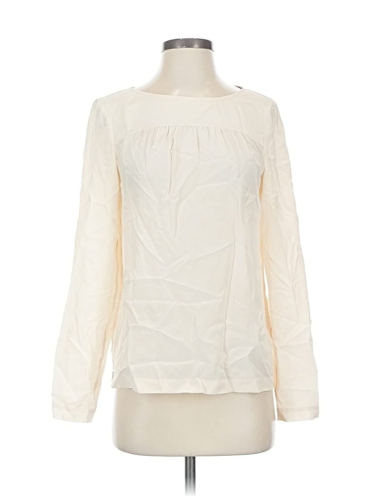 Pre-owned Ann Taylor Long Sleeve Blouse In White