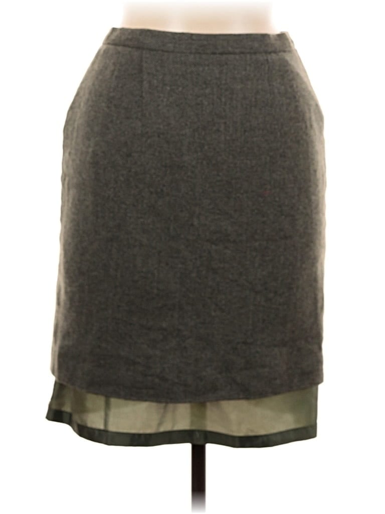 Pre-owned Laura Scott Wool Skirt In Gray