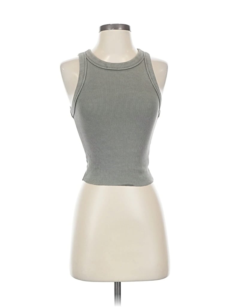Pre-owned Aerie Tank Top Gray Halter Neckline Tops