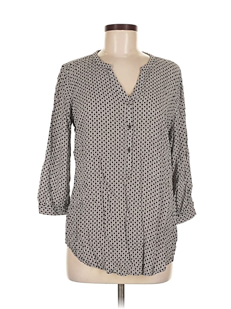 GRAND & GREENE Pre-owned 3/4 Sleeve Blouse In Gray