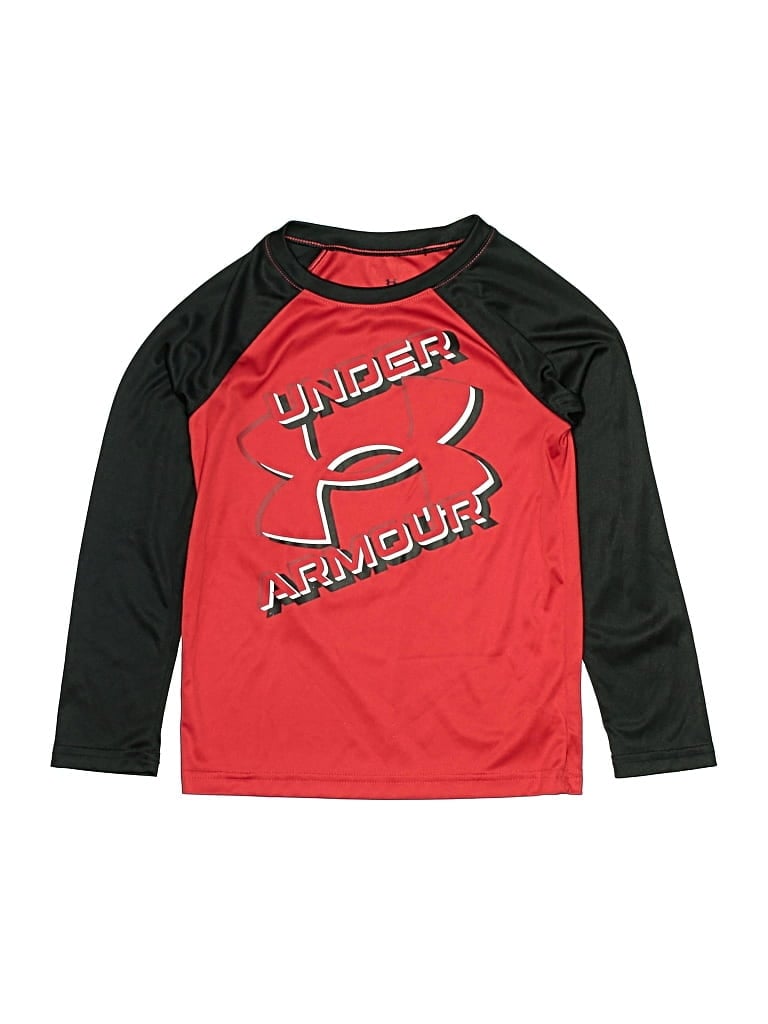 Click to view more detailed imagery on our partner's website Pre-owned Under Armour Kids' 3/4 Sleeve T-shirt In Red