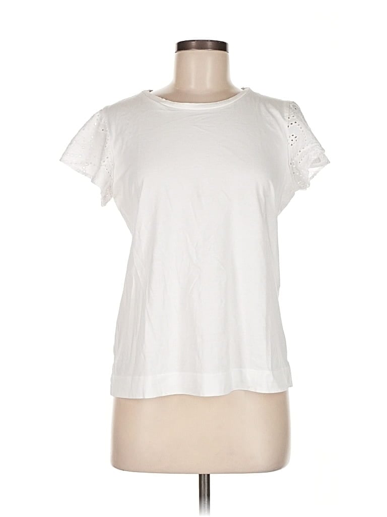 Pre-owned Ann Taylor Factory Short Sleeve T-shirt In White
