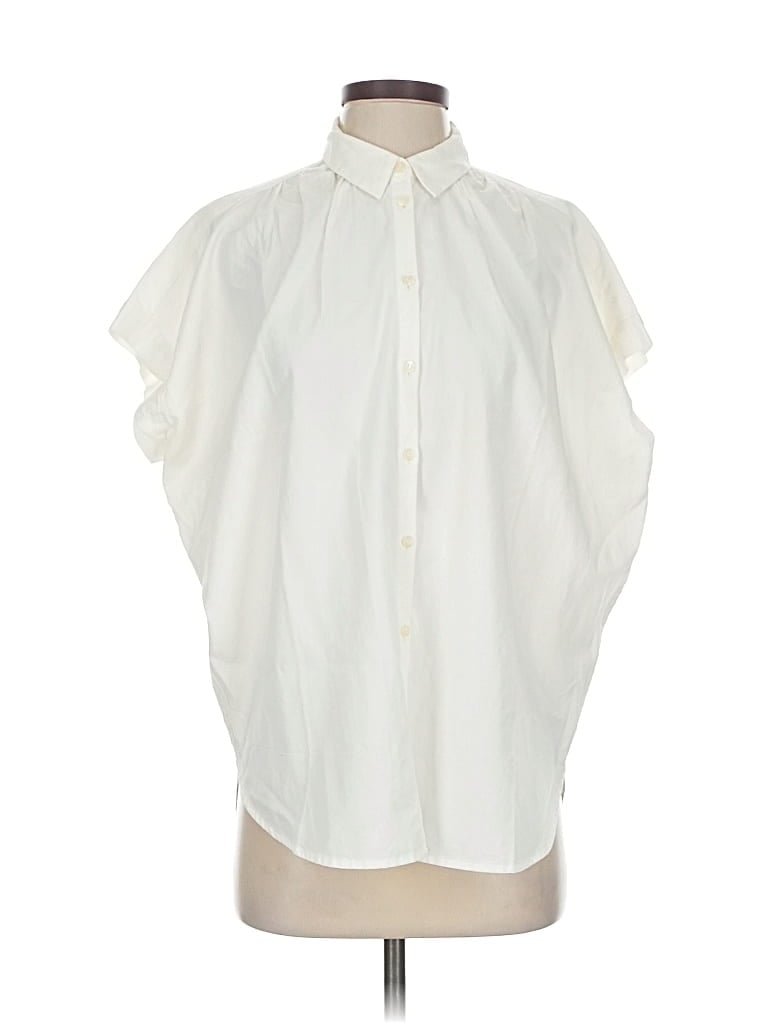Pre-owned Madewell Short Sleeve Blouse In White