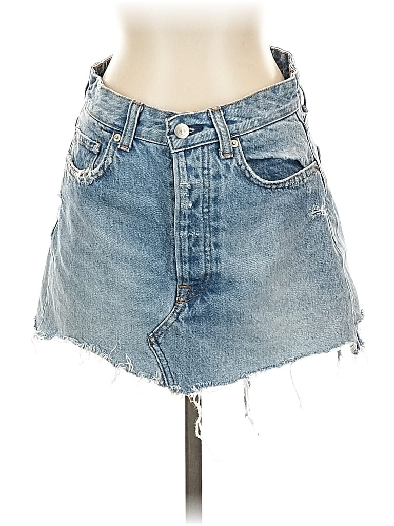 Pre-owned H&m Denim Skirt In Blue