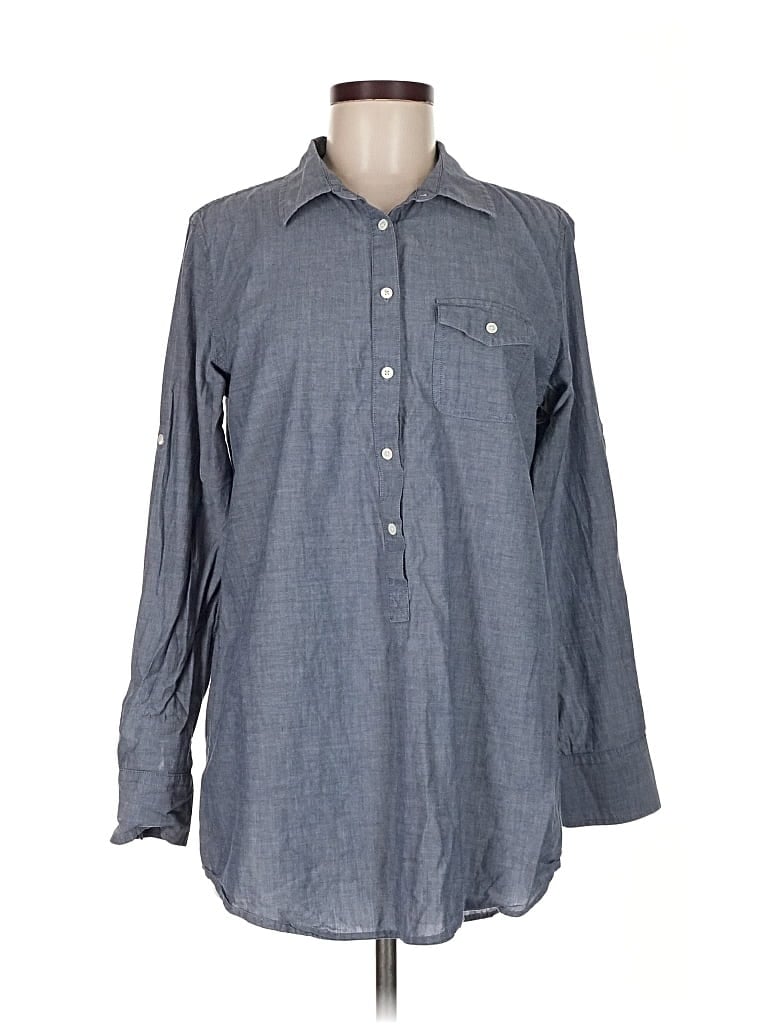 Pre-owned J.crew Factory Store Long Sleeve Button Down Shirt In Gray