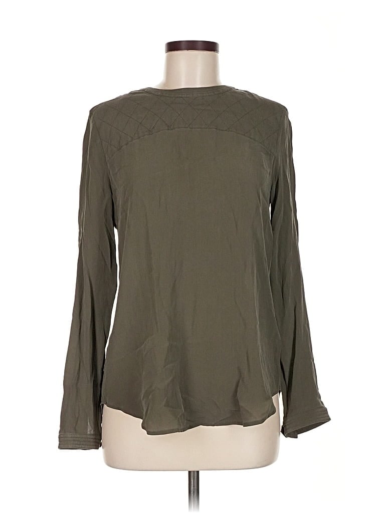 Pre-owned Madewell Long Sleeve Blouse In Green