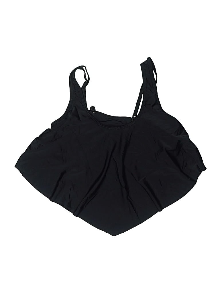 Pre-owned Unbranded Swimsuit Top Black Solid Pattern Swimwear