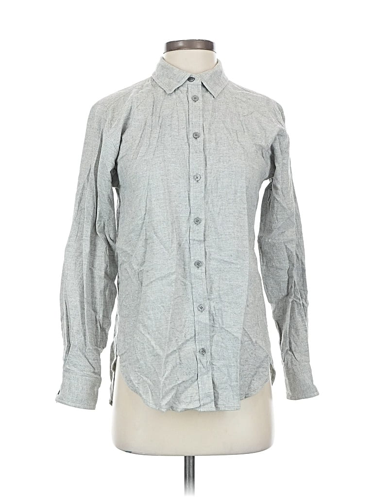 Pre-owned Ann Taylor Loft Long Sleeve Button Down Shirt In Gray
