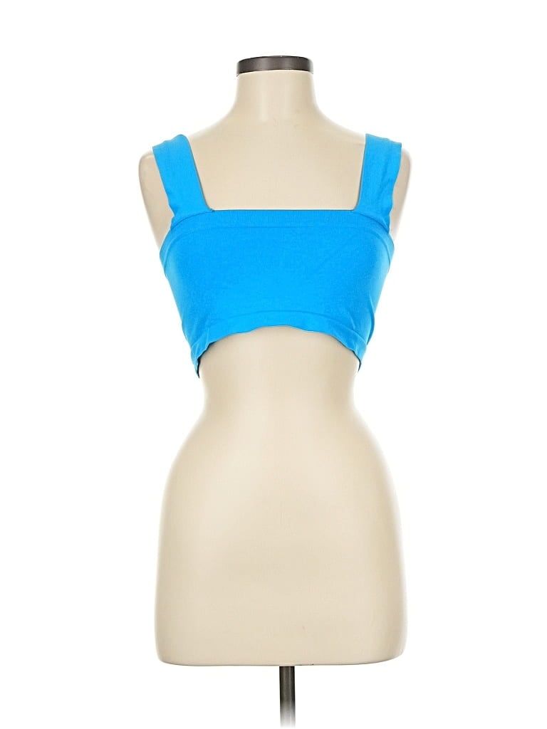 Pre-owned Unbranded Tank Top Blue Strapless Neckline Tops