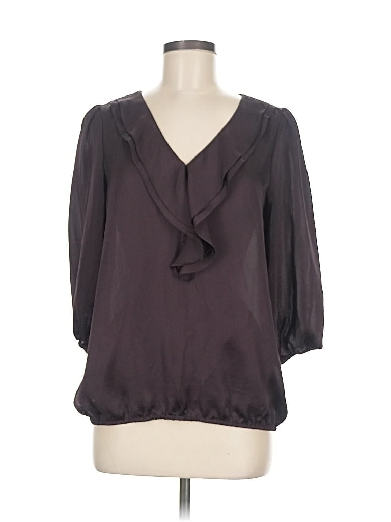 Pre-owned Ann Taylor Loft 3/4 Sleeve Blouse In Gray