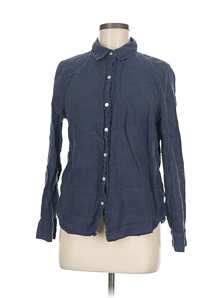 Pre-owned J By Joie Long Sleeve Button Down Shirt In Blue