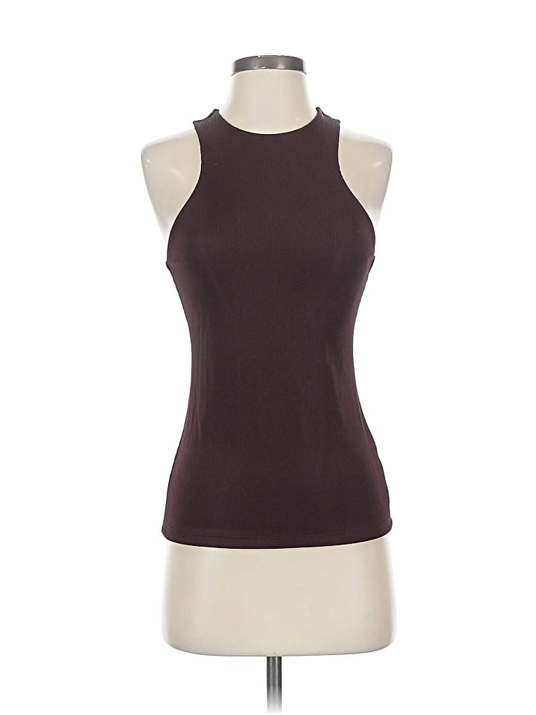 A NEW DAY Pre-owned Tank Top Brown Halter Neckline Tops