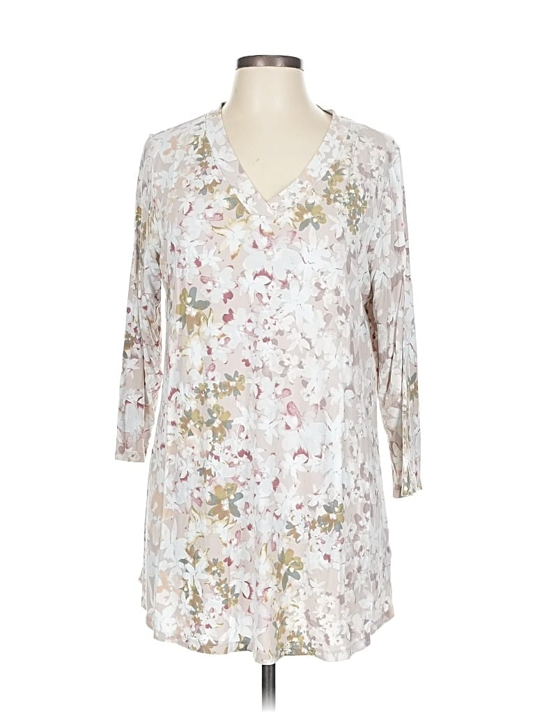 Pre-owned Logo By Lori Goldstein 3/4 Sleeve Blouse In White