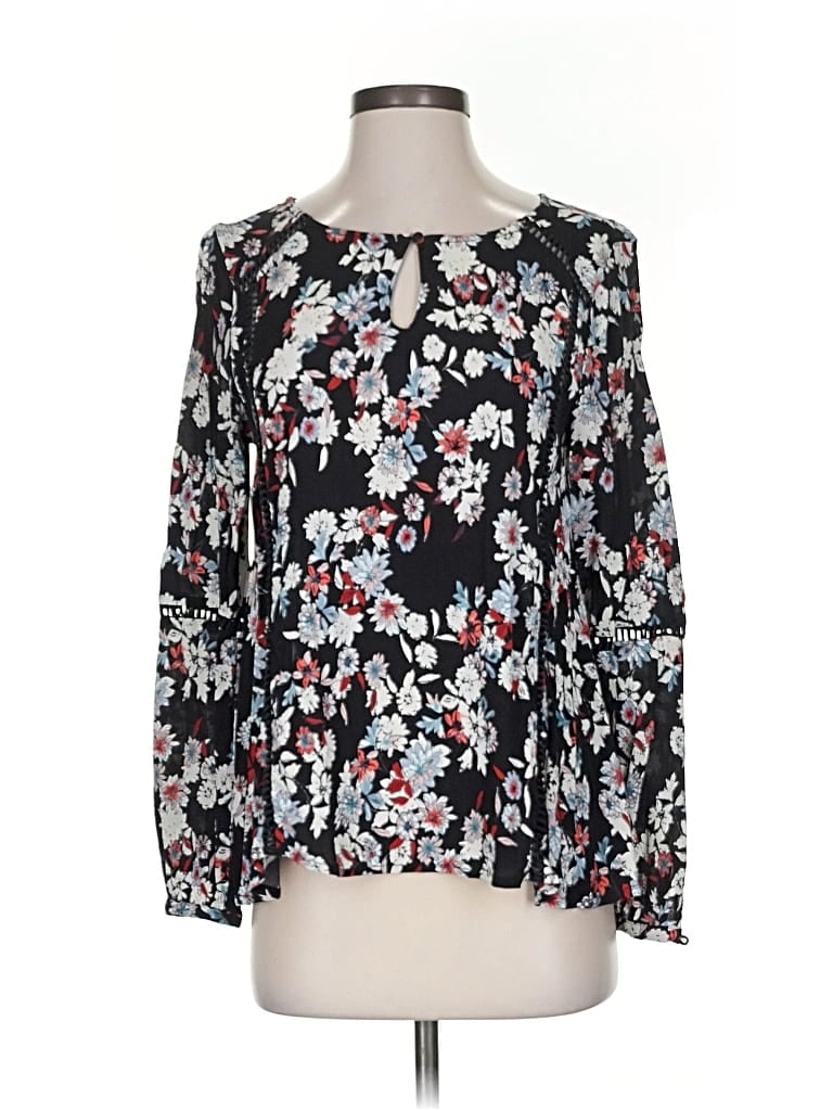 Pre-owned Cupcakes And Cashmere Long Sleeve Blouse In Black