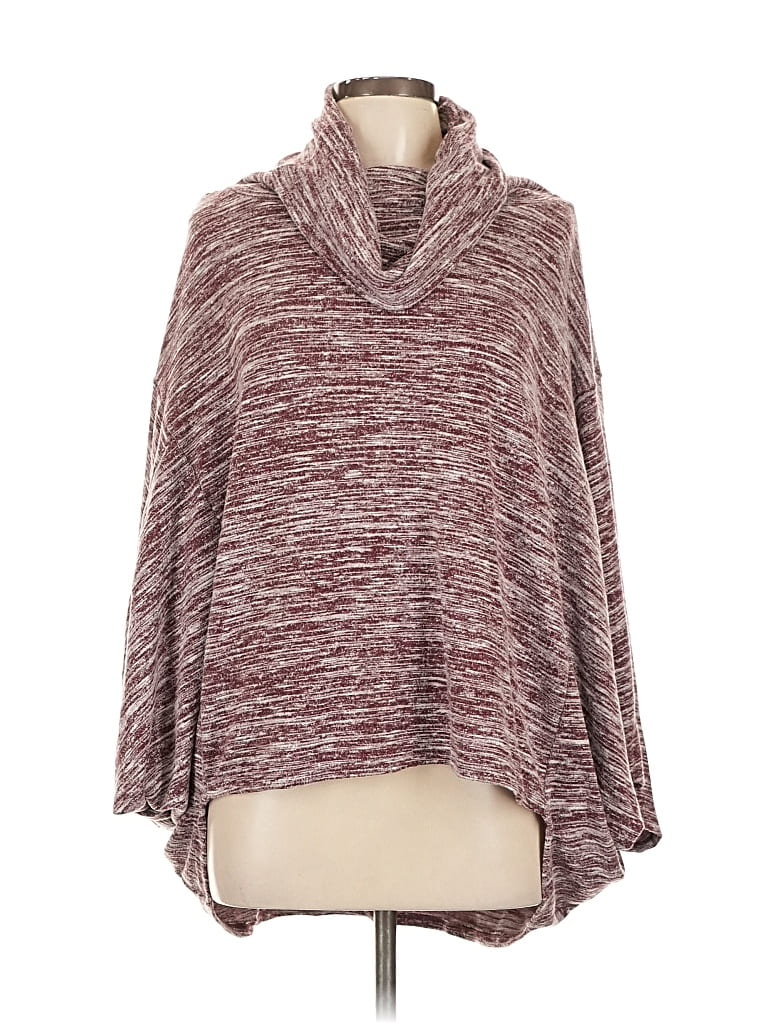 Pre-owned Umgee Poncho In Burgundy