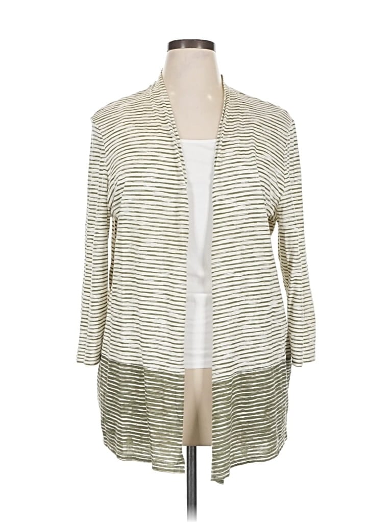 Pre-owned Chico's Cardigan Sweater In White