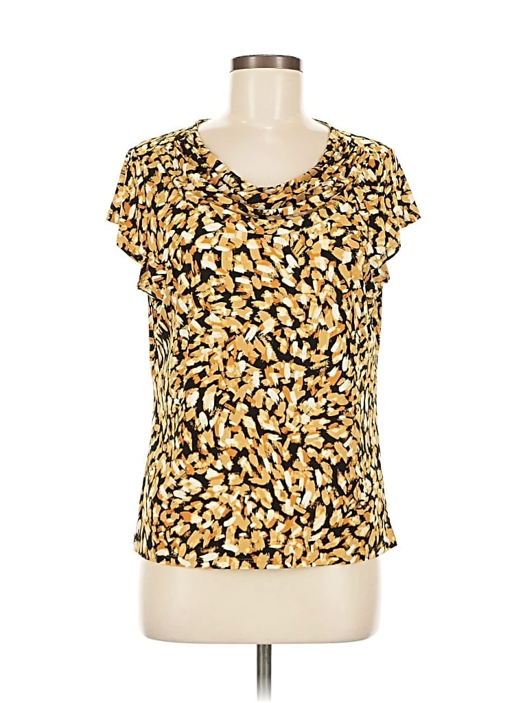 BLACK LABEL BY EVAN PICONE Pre-owned Short Sleeve Blouse In Yellow