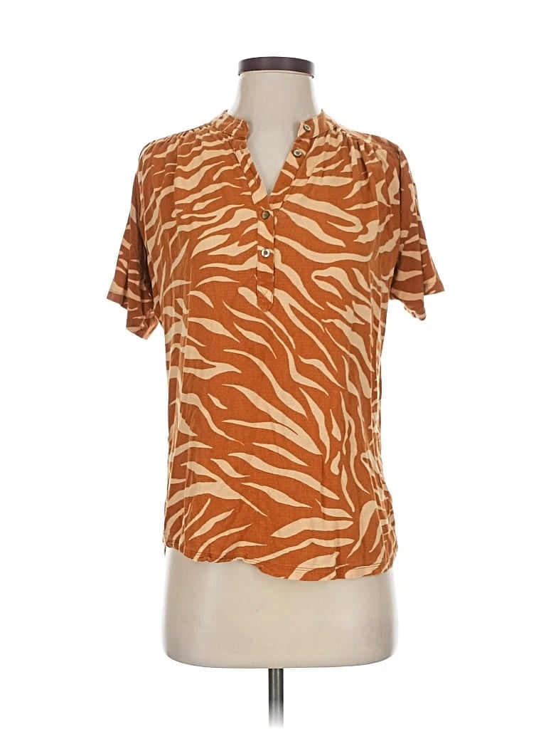 MAEVE BY ANTHROPOLOGIE Pre-owned Short Sleeve Blouse In Orange