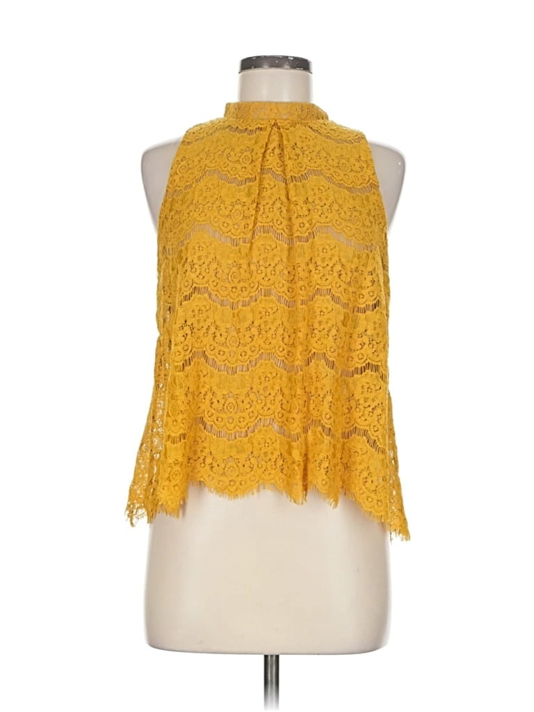 Pre-owned Love, Fire Sleeveless Blouse In Yellow