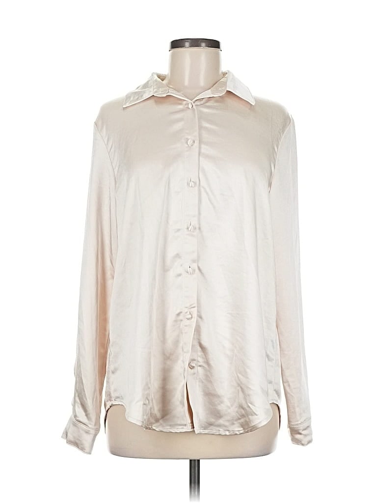 Pre-owned Princess Polly Long Sleeve Blouse In White