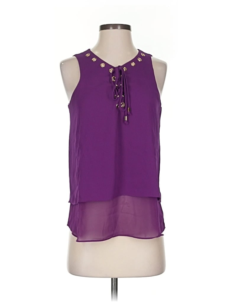 Pre-owned Inc International Concepts Sleeveless Blouse In Purple