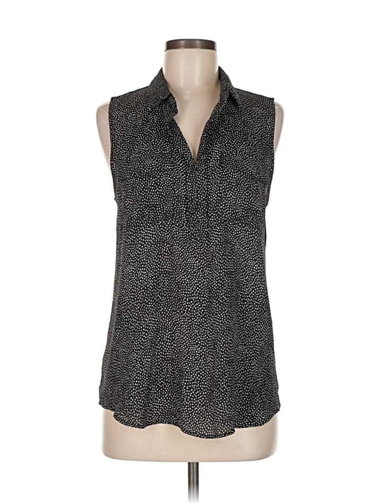 Pre-owned Ann Taylor Loft Sleeveless Button Down Shirt In Gray