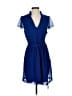 Kensie 100% Polyester Polka Dots Blue Casual Dress Size S - photo 1