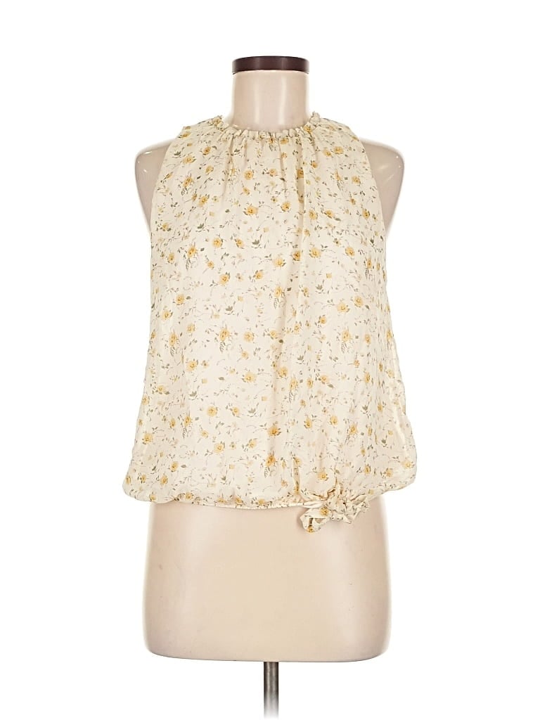 Pre-owned Sienna Sky Sleeveless Blouse In White