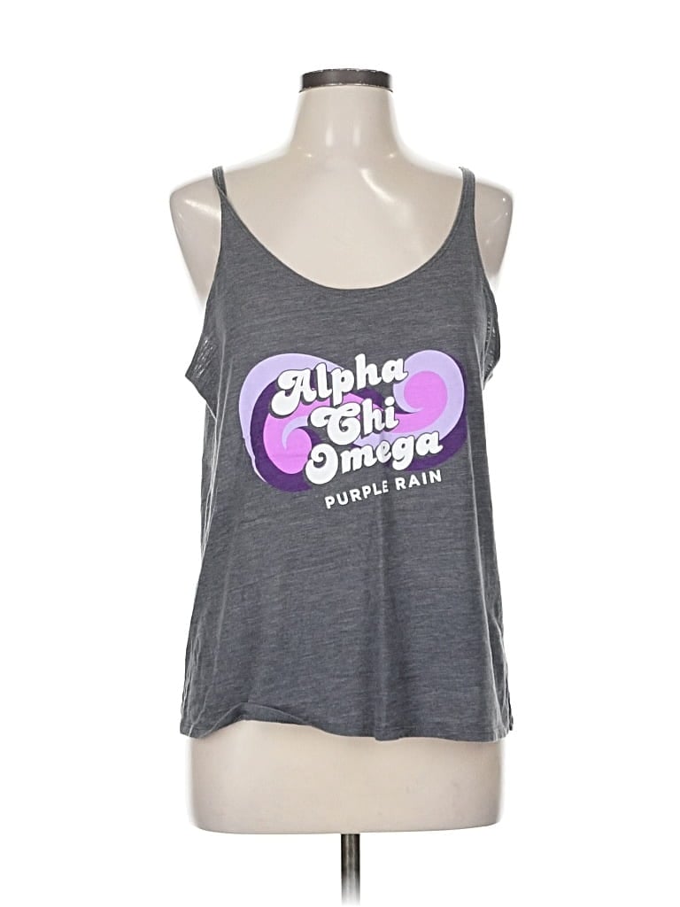 Pre-owned Bella+canvas Tank Top Gray Strapless Neckline Tops
