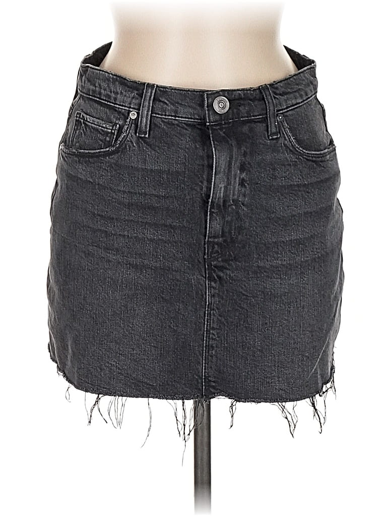 Pre-owned Hudson Denim Skirt In Gray