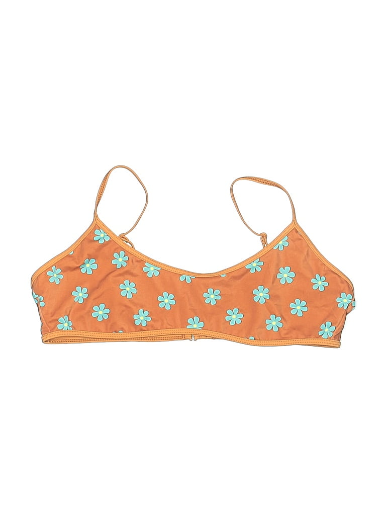 Pre-owned Pacsun Swimsuit Top Orange Stars Pattern Swimwear
