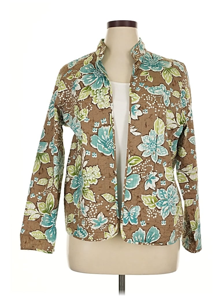 Pre-owned Alfred Dunner Blazer Jacket In Brown