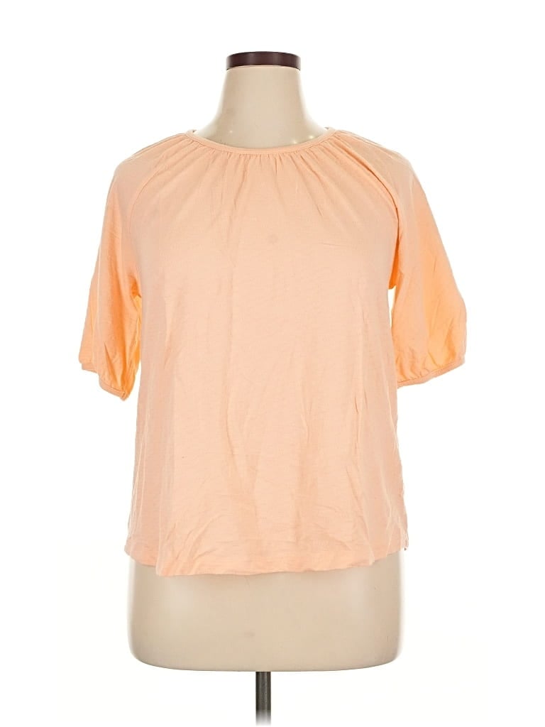 Pre-owned Croft & Barrow Short Sleeve Top Orange Keyhole Neckline Tops