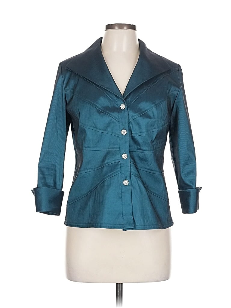 Pre-owned Dressbarn Blazer Jacket In Blue