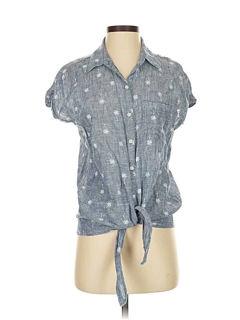 Pre-owned Old Navy Short Sleeve Blouse In Gray