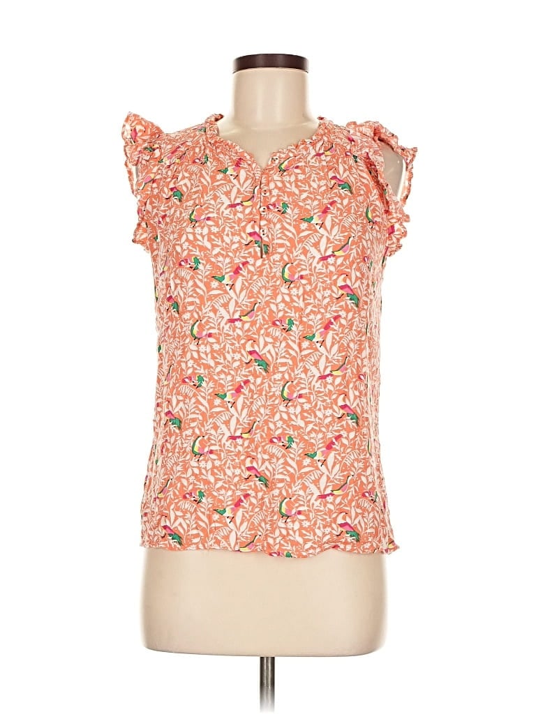 Pre-owned Ann Taylor Loft Sleeveless Blouse In Orange