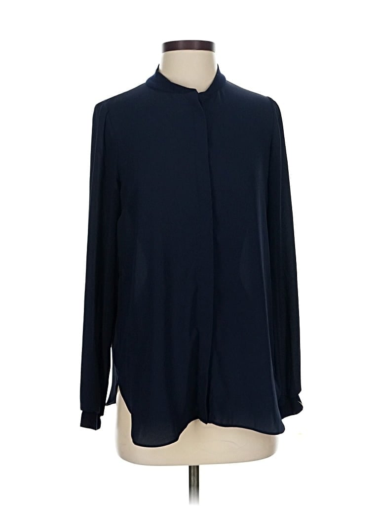 Pre-owned Lola And Sophie Long Sleeve Blouse In Blue
