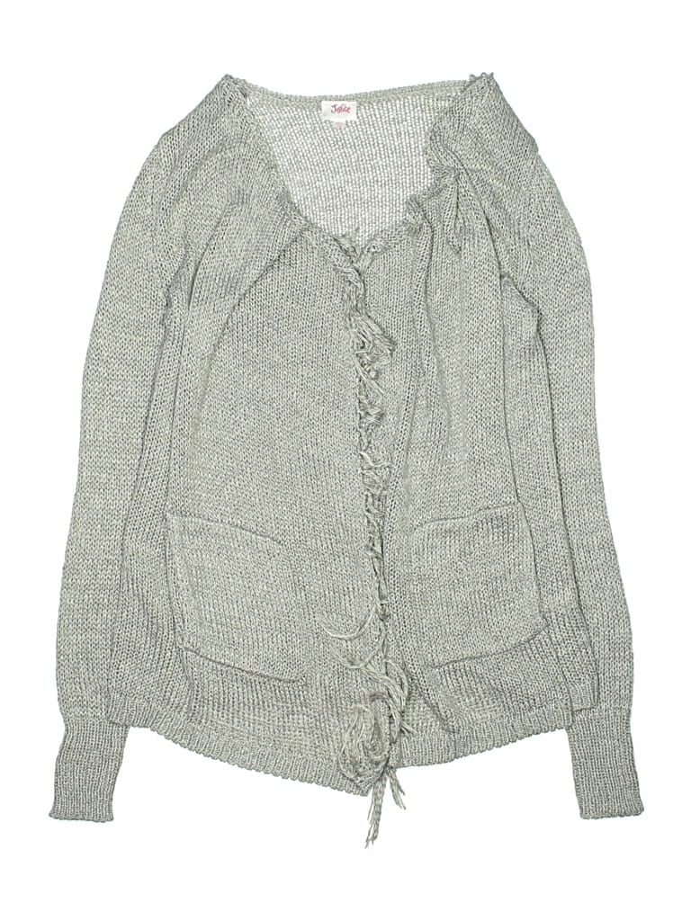 Pre-owned Justice Kids' Cardigan Sweater In Gray