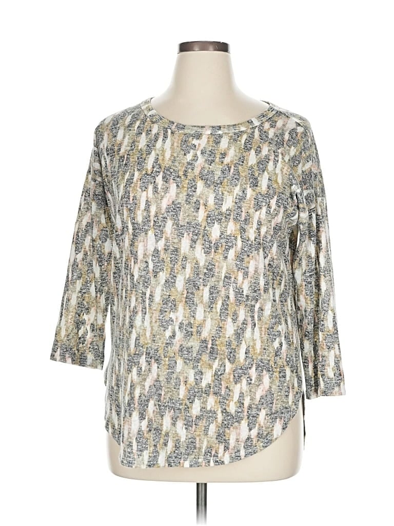 Pre-owned Bobeau 3/4 Sleeve T-shirt In Silver