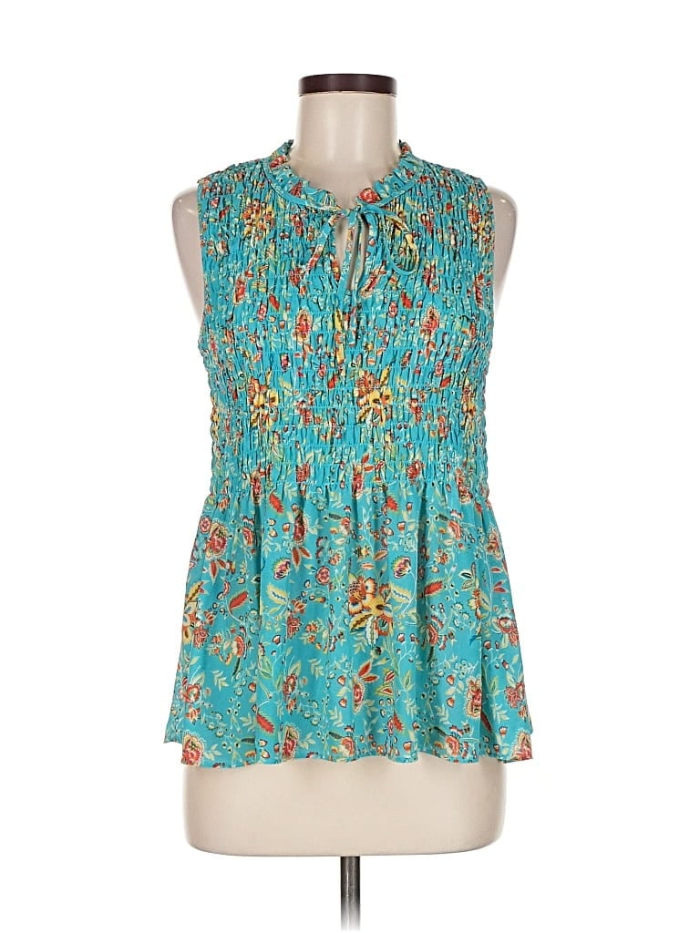 Pre-owned Cynthia Rowley Tjx Sleeveless Blouse In Blue