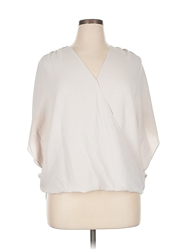 Pre-owned Inc International Concepts 3/4 Sleeve Blouse In White
