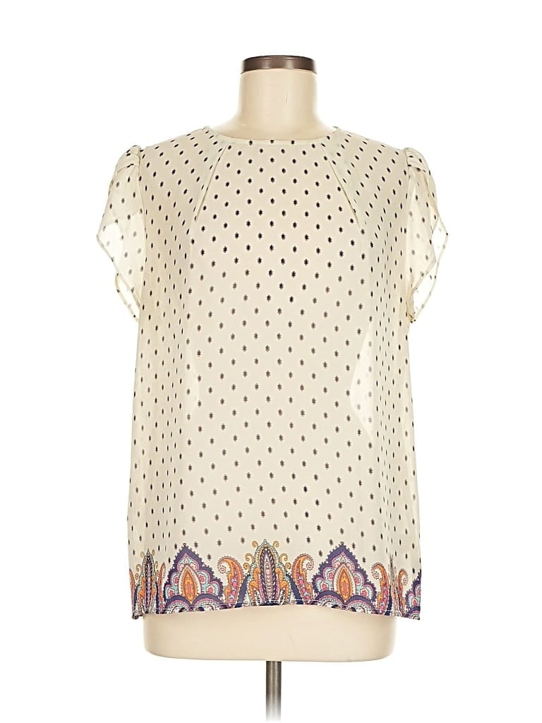 Pre-owned Fun2fun Short Sleeve Blouse In White