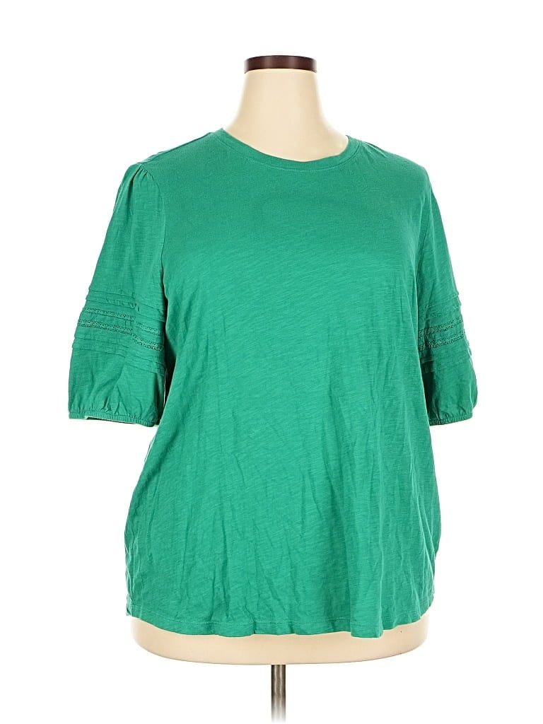 Pre-owned St. John's Bay Short Sleeve T-shirt In Green