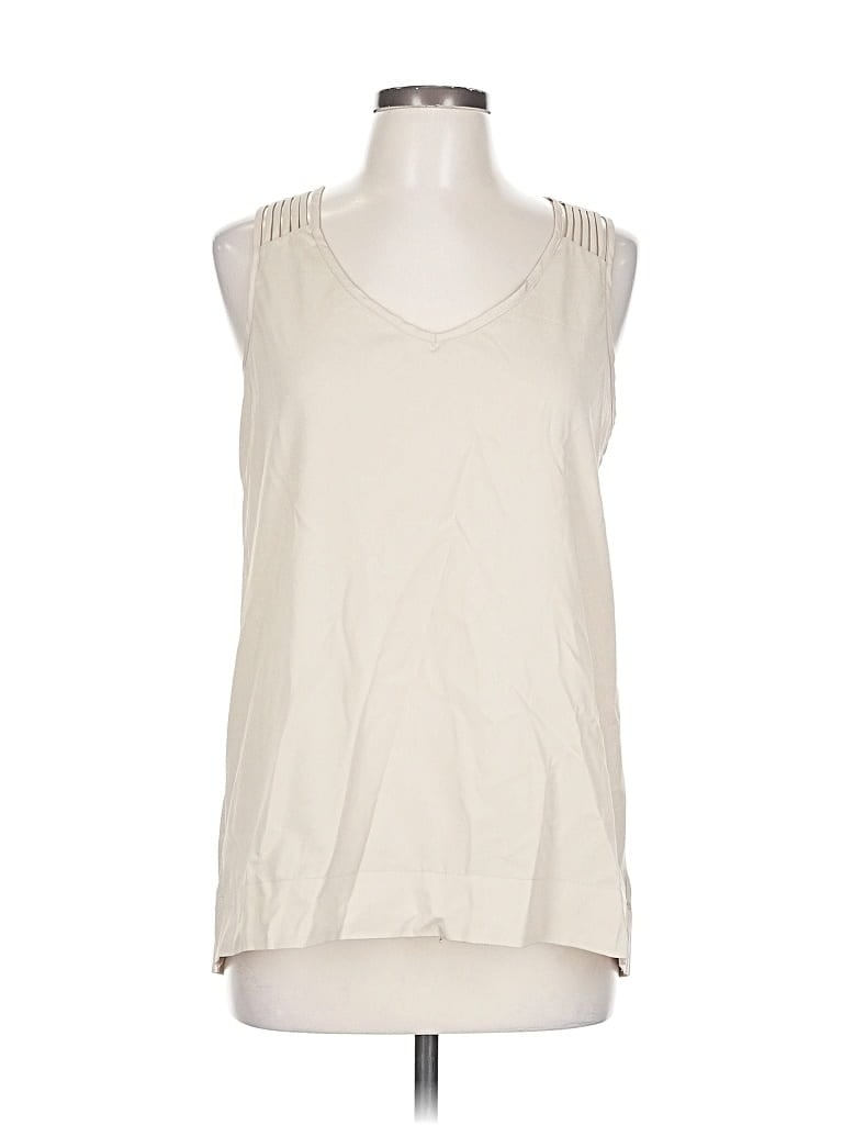 NAKED ZEBRA Pre-owned Sleeveless Top Tan V Neck Tops In Brown