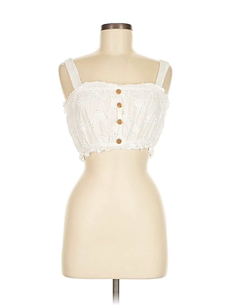 Pre-owned Papaya Sleeveless Blouse In White