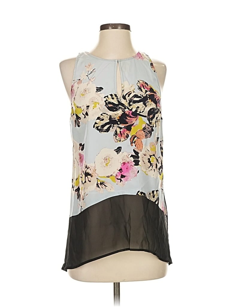 Pre-owned Pjk Patterson J. Kincaid Sleeveless Silk Top Gray Halter Neckline Tops