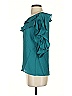 Tibi 100% Silk Teal 3/4 Sleeve Silk Top Size 2 - photo 5
