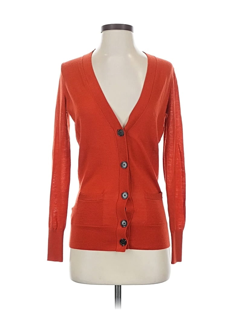 Pre-owned Ann Taylor Loft Cardigan Sweater In Orange