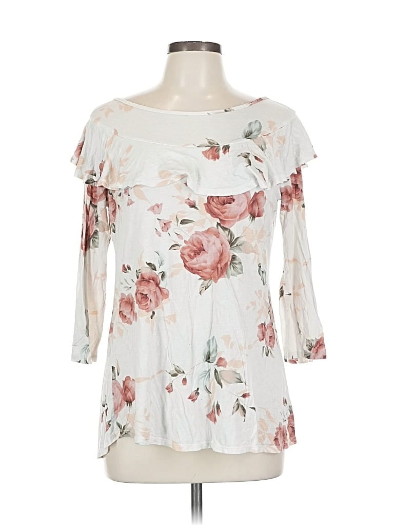 ANDREE BY UNIT Pre-owned 3/4 Sleeve Blouse In White